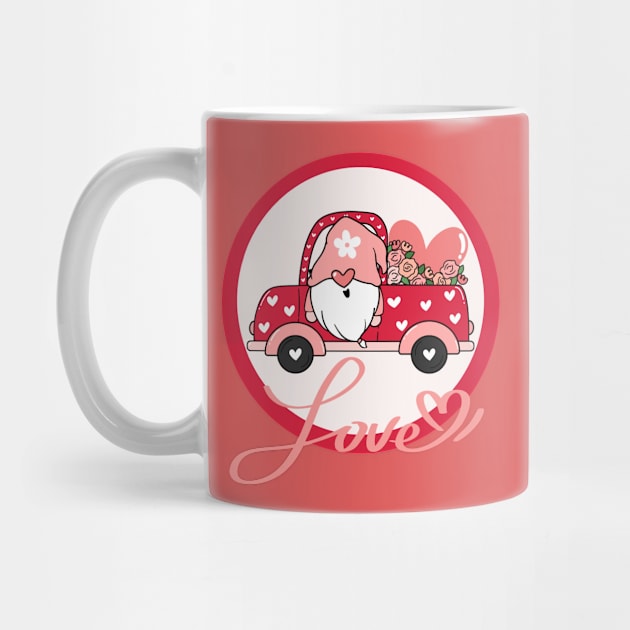 Happy Valentine's Day - Cute Dwarf drive in Love car by O.M design